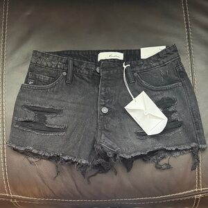 KanCan Black Distressed Jean Shorts